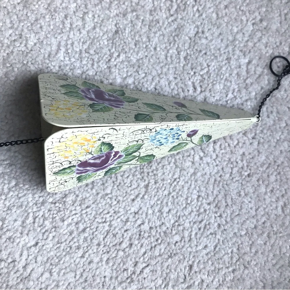 Like New! Hand-Painted Floral Metal Garden Wind Chime